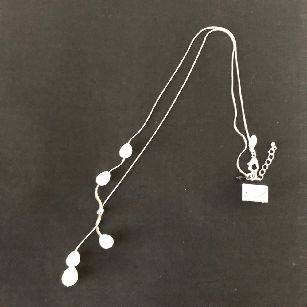 NWT Chico’s Silver & Pearl Adjustable Necklace